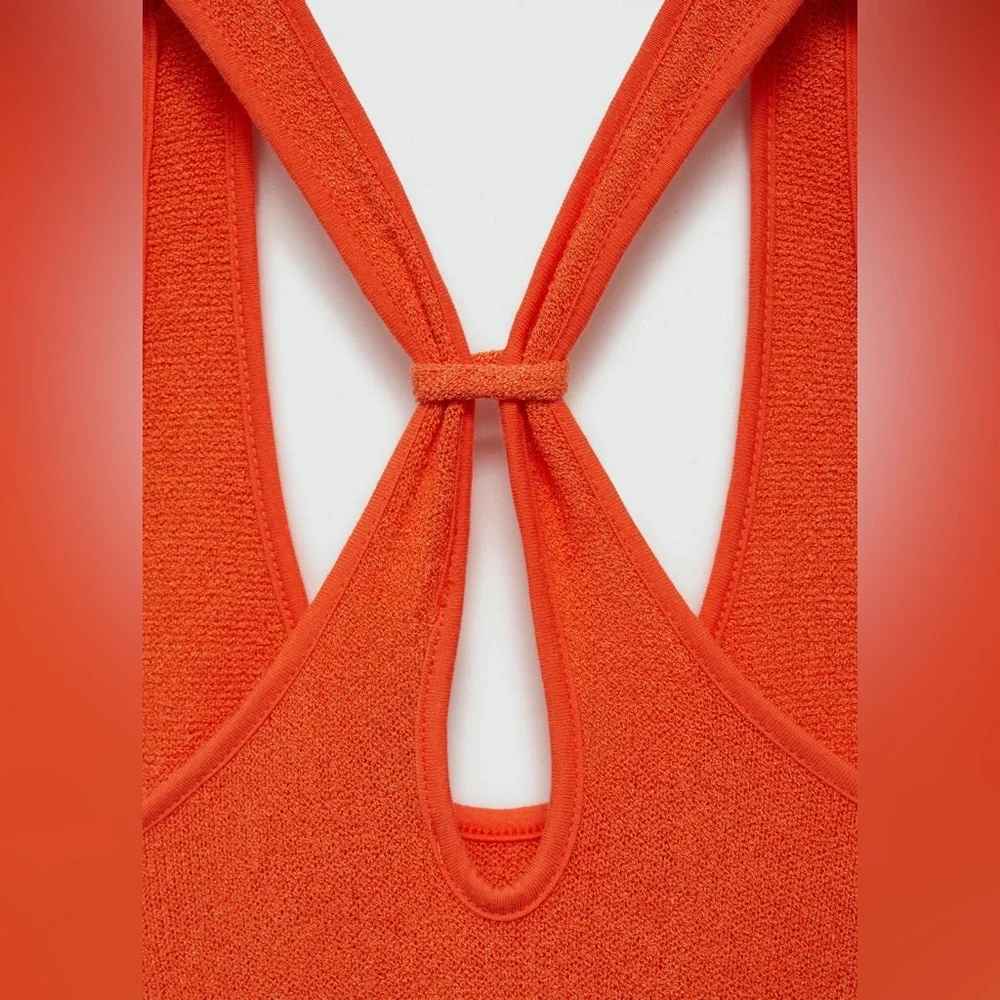 Mango orange cross back knitted dress NWT - Picture 5 of 5